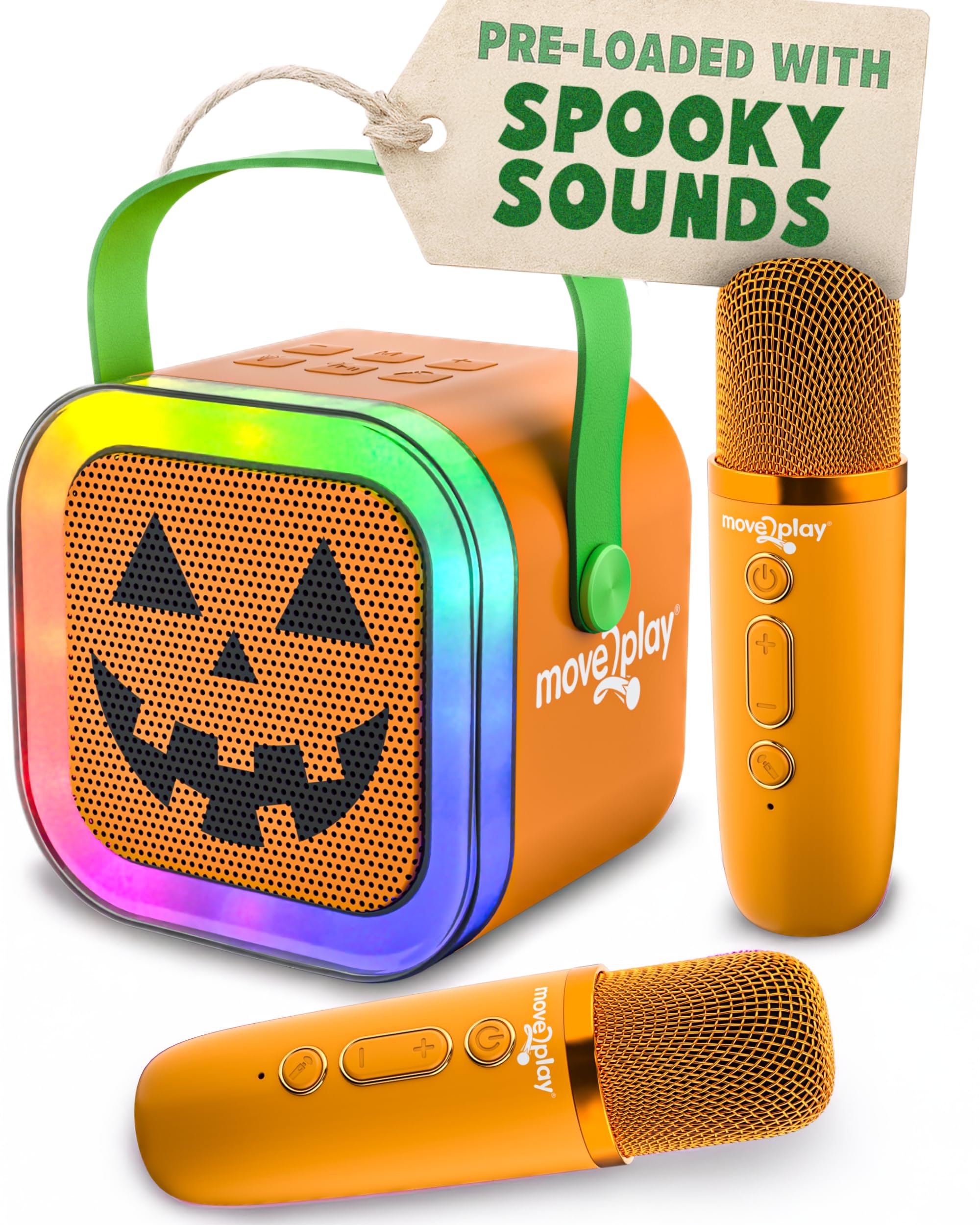 Move2Play, Halloween Karaoke Machine for Kids | Includes Spooky Songs | 2 Microp