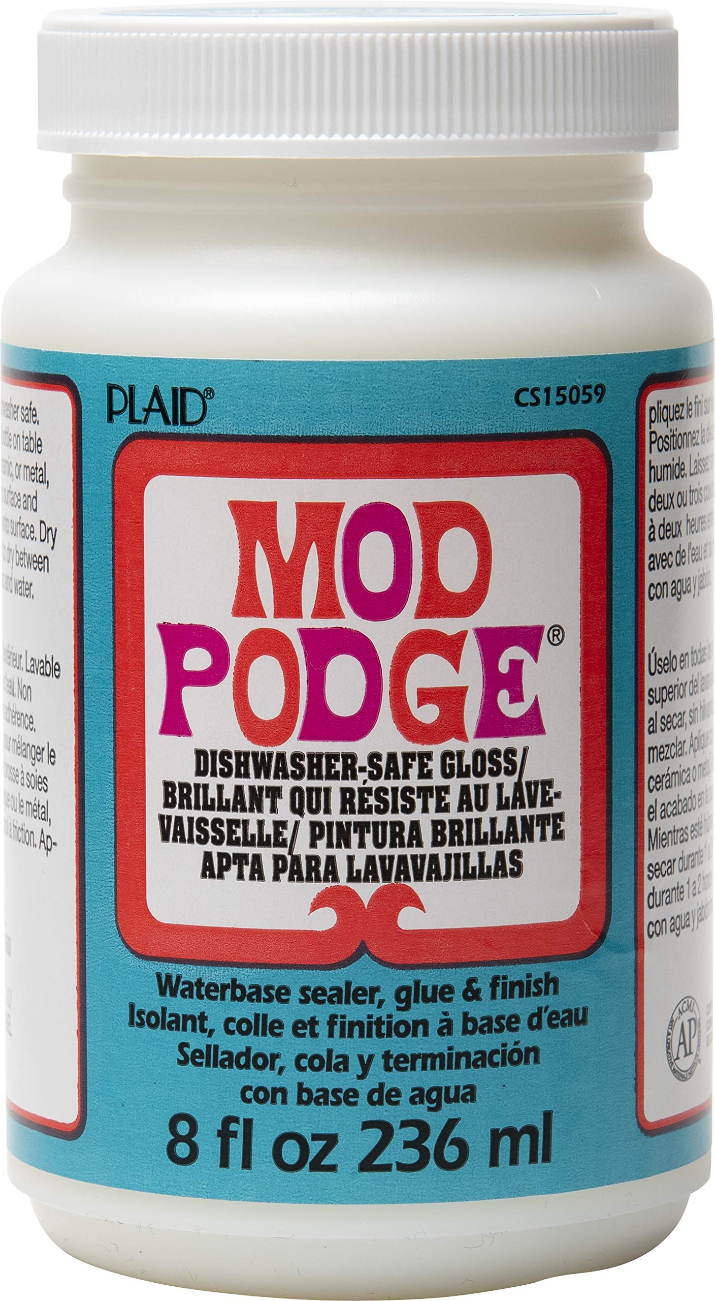 Mod Podge Dishwasher Safe Waterbased Sealer, Glue and Finish (8-Ounce), CS15059 