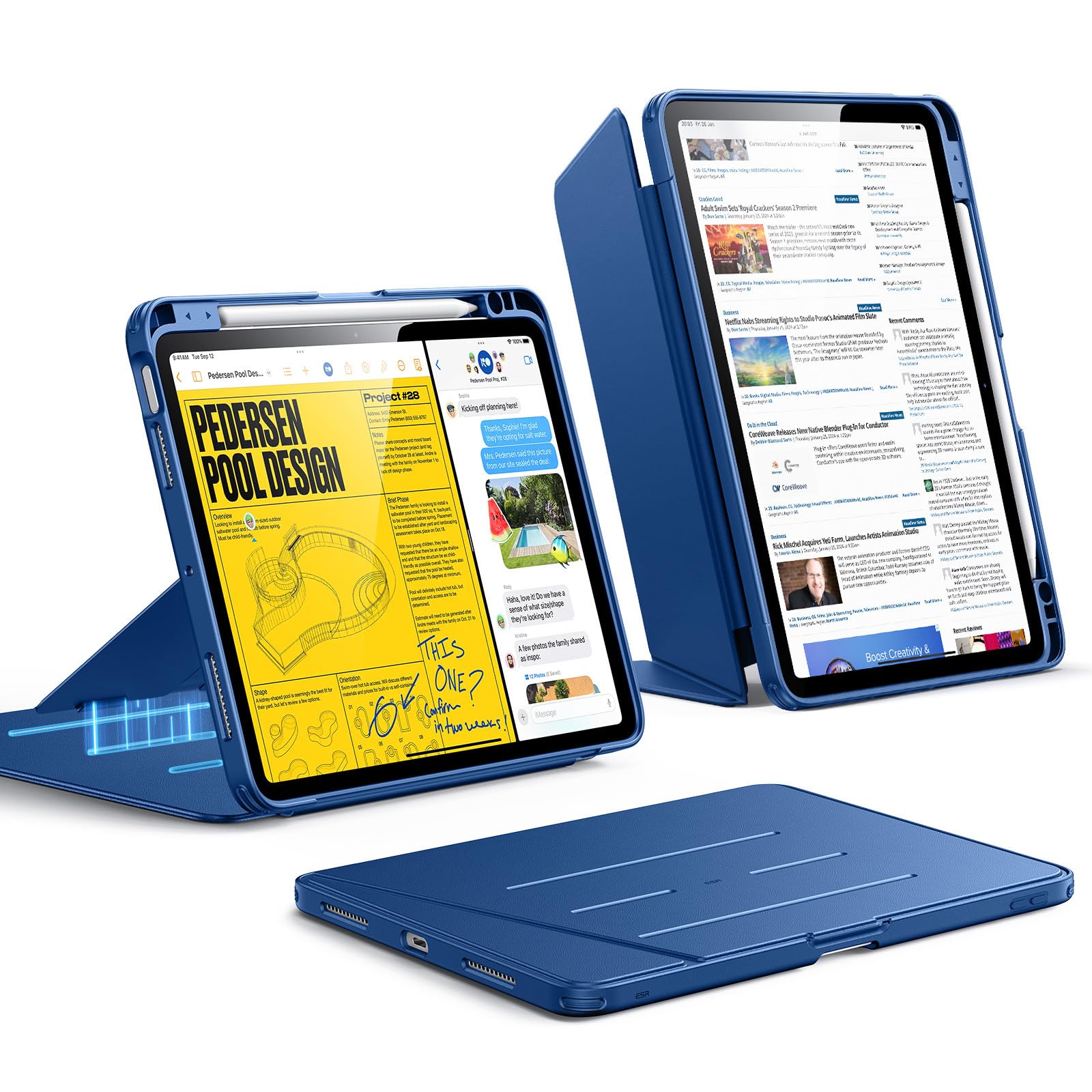 ESR Cover for iPad Air 11" M4/M3/M2, iPad Air 5/4 Gen, Flip Series, Blue