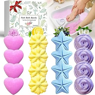Lanwexy Bath Foot Bombs, 16 Pack Foot Soak with Bath Salt and Tea Tree Oil. Organic Natural Handmade Aroma Pure Essential Oil Bubble Foot Balls for Foot Callus, Dry Cracked, Stubborn Foot Odor Scent.