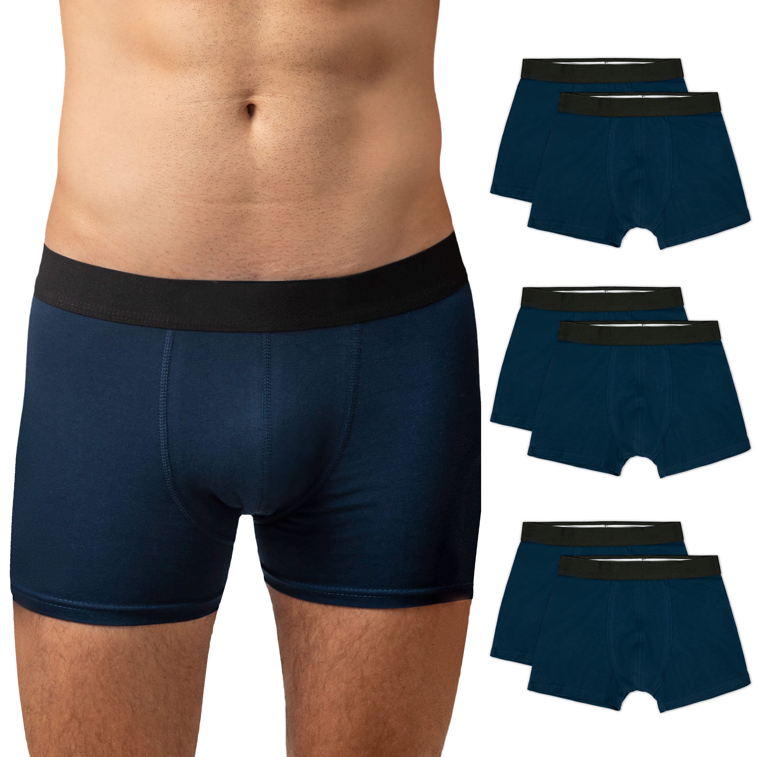 Snocks Men's Boxer 6 Pack - Ultra Soft Organic Cotton Underwear - Men's Boxer Br