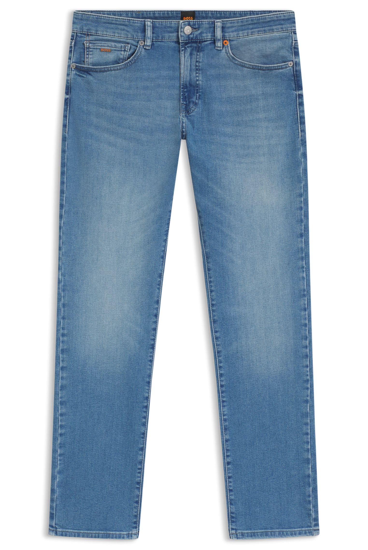 BOSS Mens Maine BC-L-C Blue Regular-fit Jeans in Heavyweight Denim