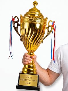 Large Metal Championship Trophy - 24 Inches Tall, 7 Pounds Premium Gold Award with Free Engraving | Sports, Employee Recognition, Competitions, Tournaments, Parties