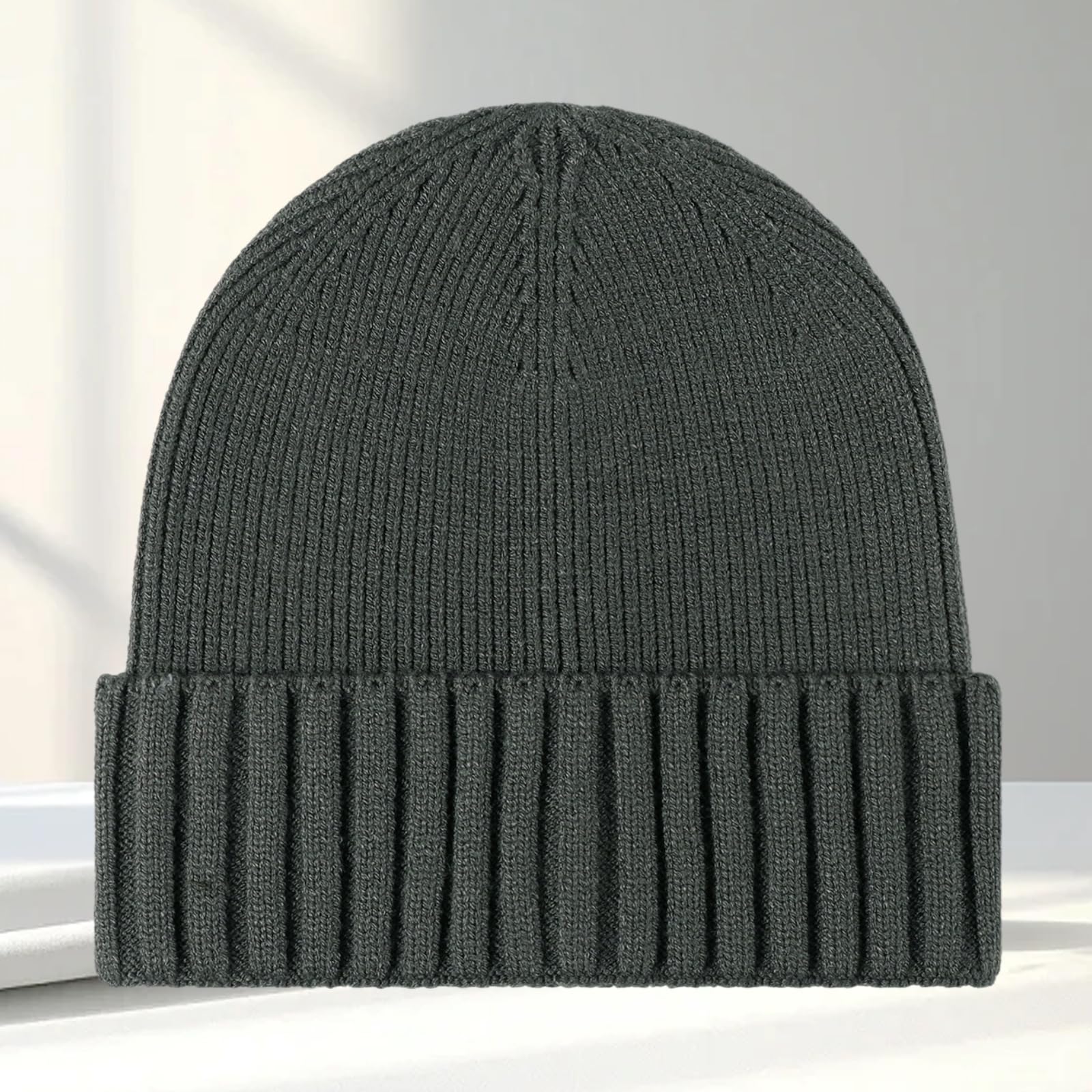 Gorro de punto acanalado fino para un uso diario cómodo y acogedor