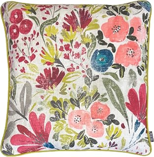 Out Style Zabuton Cover, British Fabric, Direct Import, Japanese Sewing, Floral Pattern (Ollie Floret, Ruby Red, 55x59)