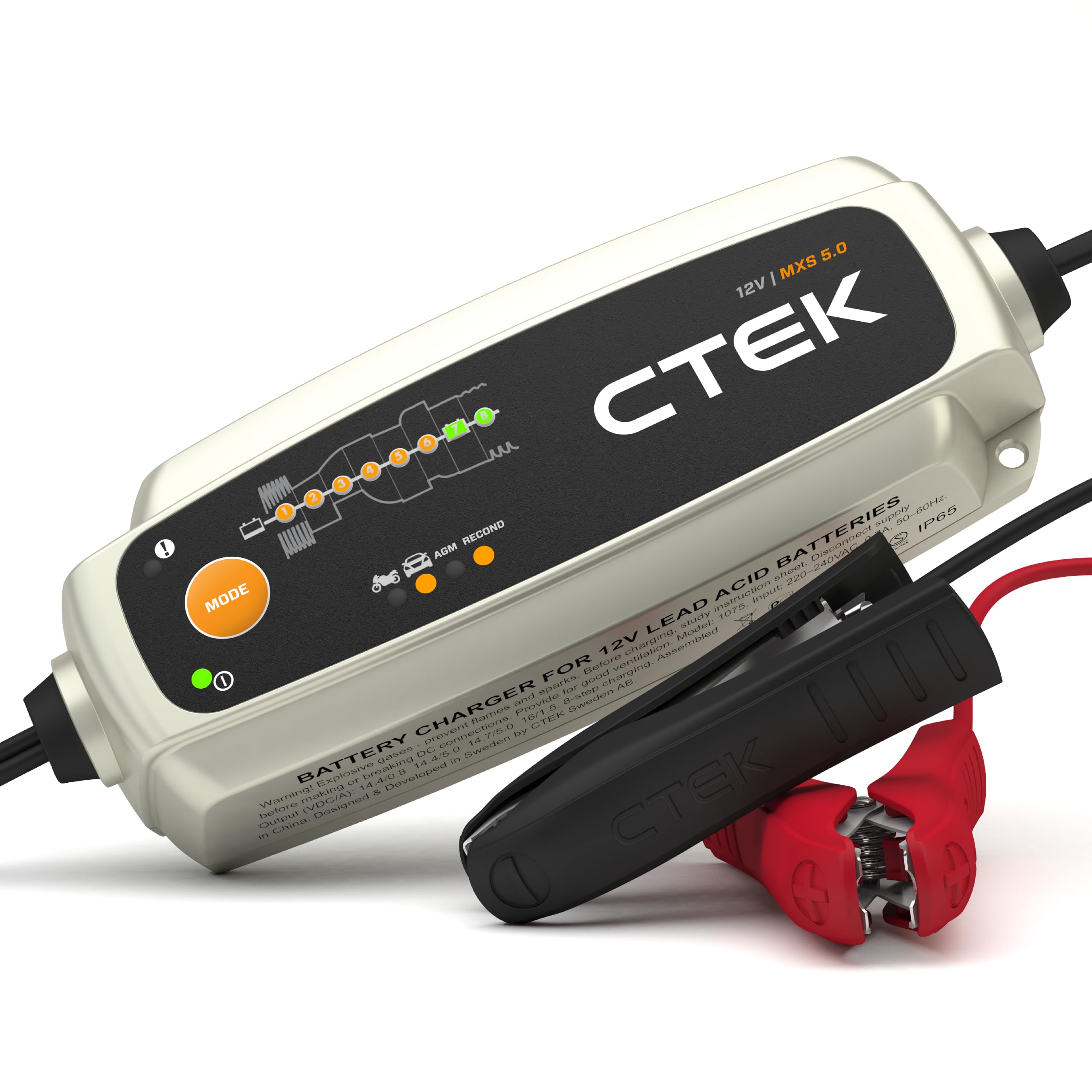 CTEK MXS 5.0 Battery Charger with Automatic Temperature Compensation, 12 V, 5.0 