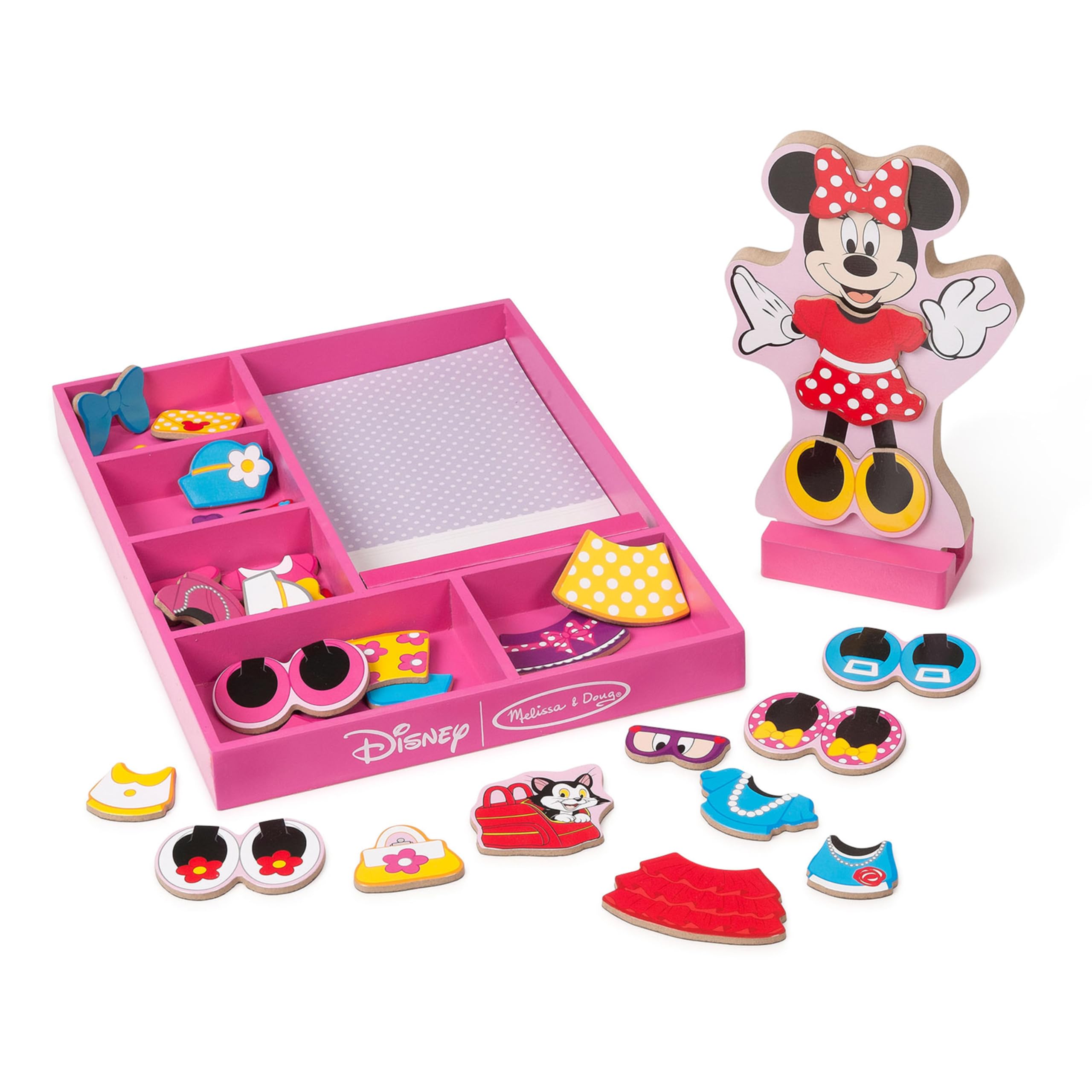 Melissa & Doug Disney Minnie Mouse Magnetic Dress-Up Wooden Doll Pretend Play Se