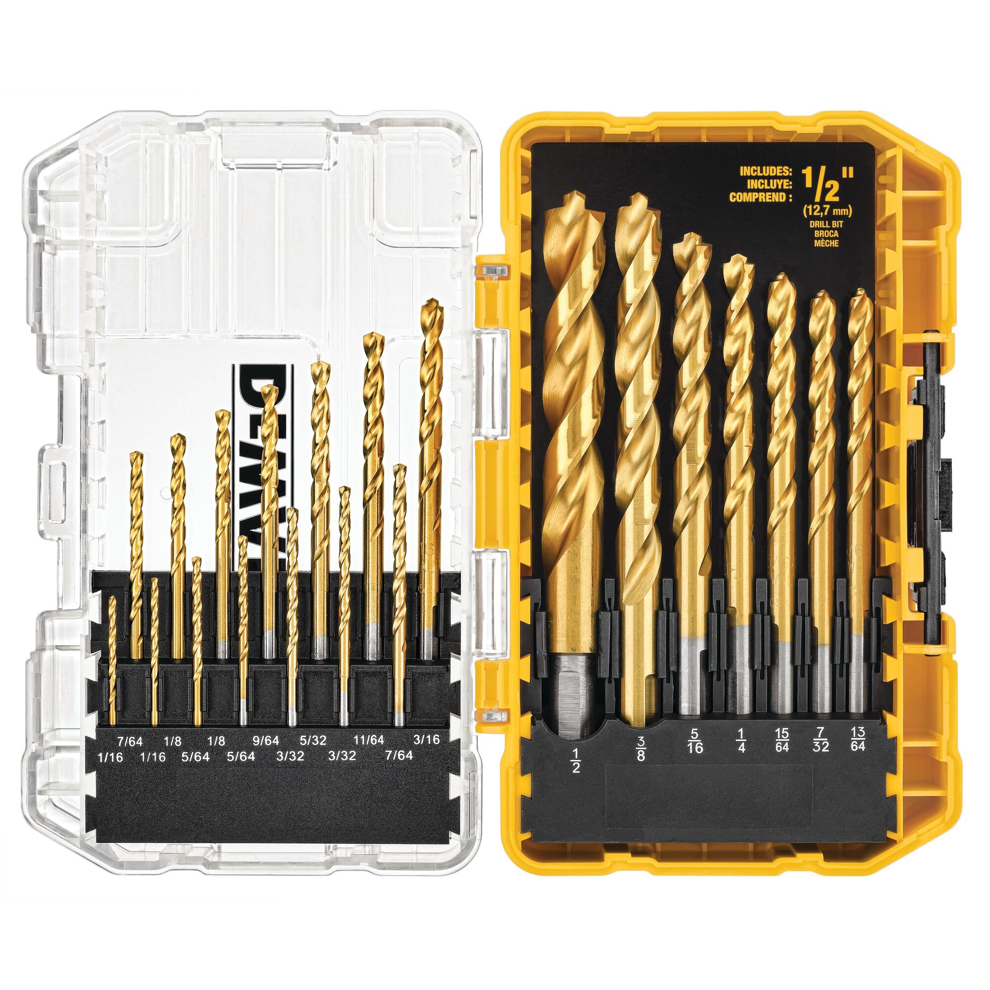 DEWALT Drill Bit Set, 21 Pc. Titanium Nitride Coated Pilot Point DEWALT Bit Set 