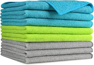 AIDEA Microfibre Cleaning Cloths Pack of 8, Lint Free Tea Towels, Washable Reusable Towel for Home, Kitchen, Car, Glass, Floor, 30 x 40 cm