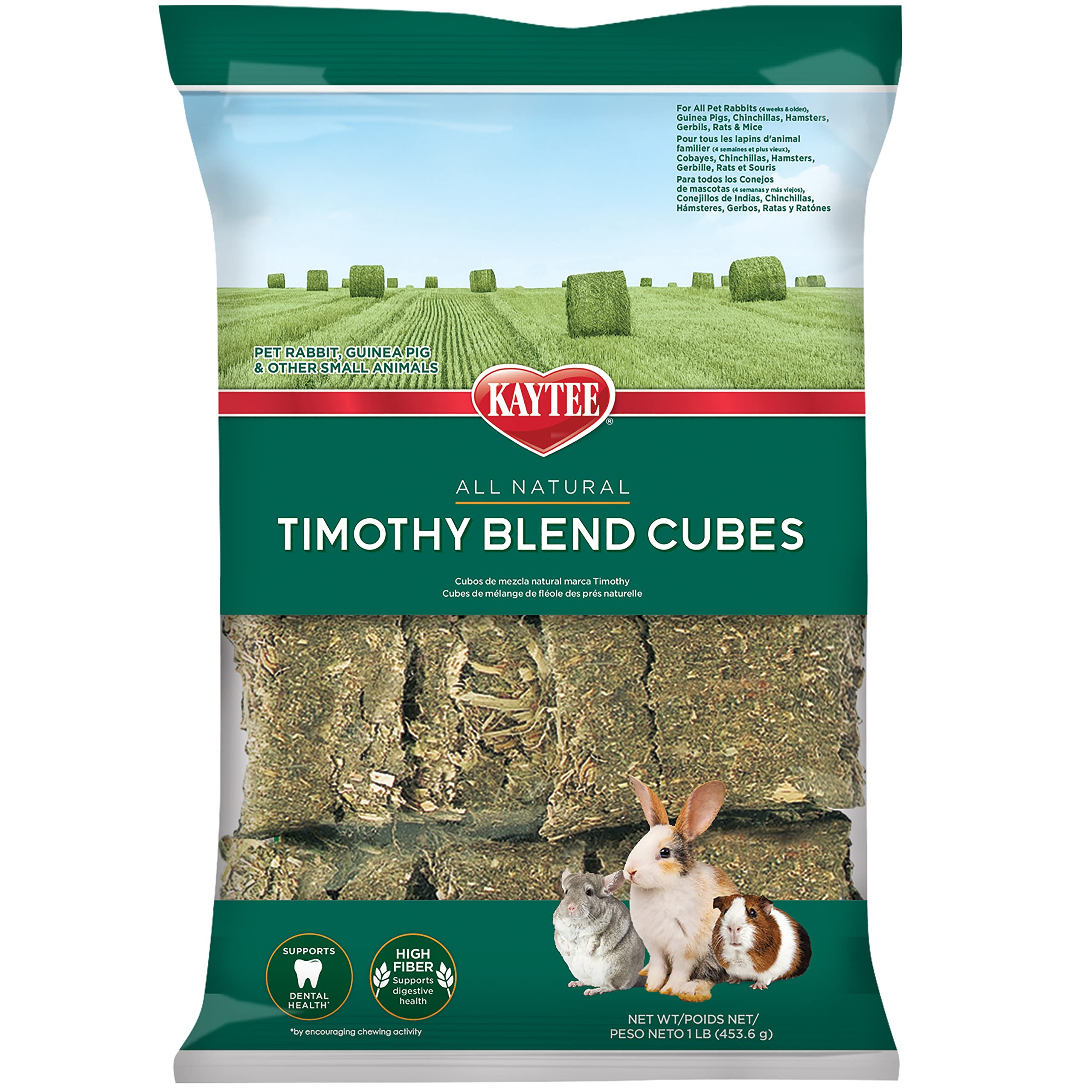 Kaytee Timothy Hay Blend Cubes for Rabbits, Guinea Pigs & Chinchillas | Digestiv