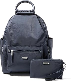 Baggallini All-Day Backpack with Wrist Strap for Phone RFID RFID Wristlet Women's All-Day Backpack, French Navy, All Day Backpack with Wrist Strap for RFID Phone