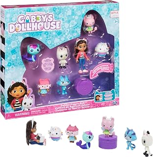 Gabby’s Dollhouse, Deluxe Figure Gift Set with 7 Toy Figures and Surprise Accessory, Kids’ Toys for Ages 3 and above, 9cm (Gabby) und 4-5,5cm (Katzen)