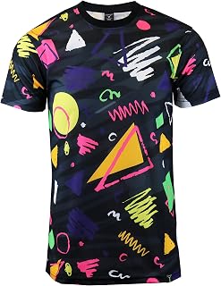 SCREENSHOT Screenshotbrand - Maglietta da Uomo Hipster Hip-Hop Premium con Stampa retrò Anni '80 - Multicolore - S