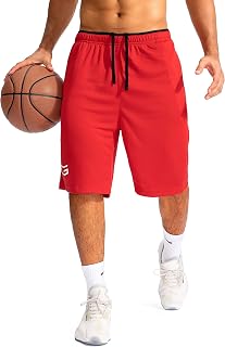 G Gradual Men's Basketball Shorts with Zipper Pockets Lightweight Quick Dry 11" Long Shorts for Men Athletic Gym