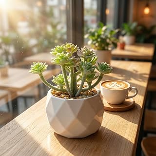 Artificial Succulent Plants Potted Small Fake Plants Non-Potted Lifelike Plastic Potted Plants for Garden Office Desk Party Green