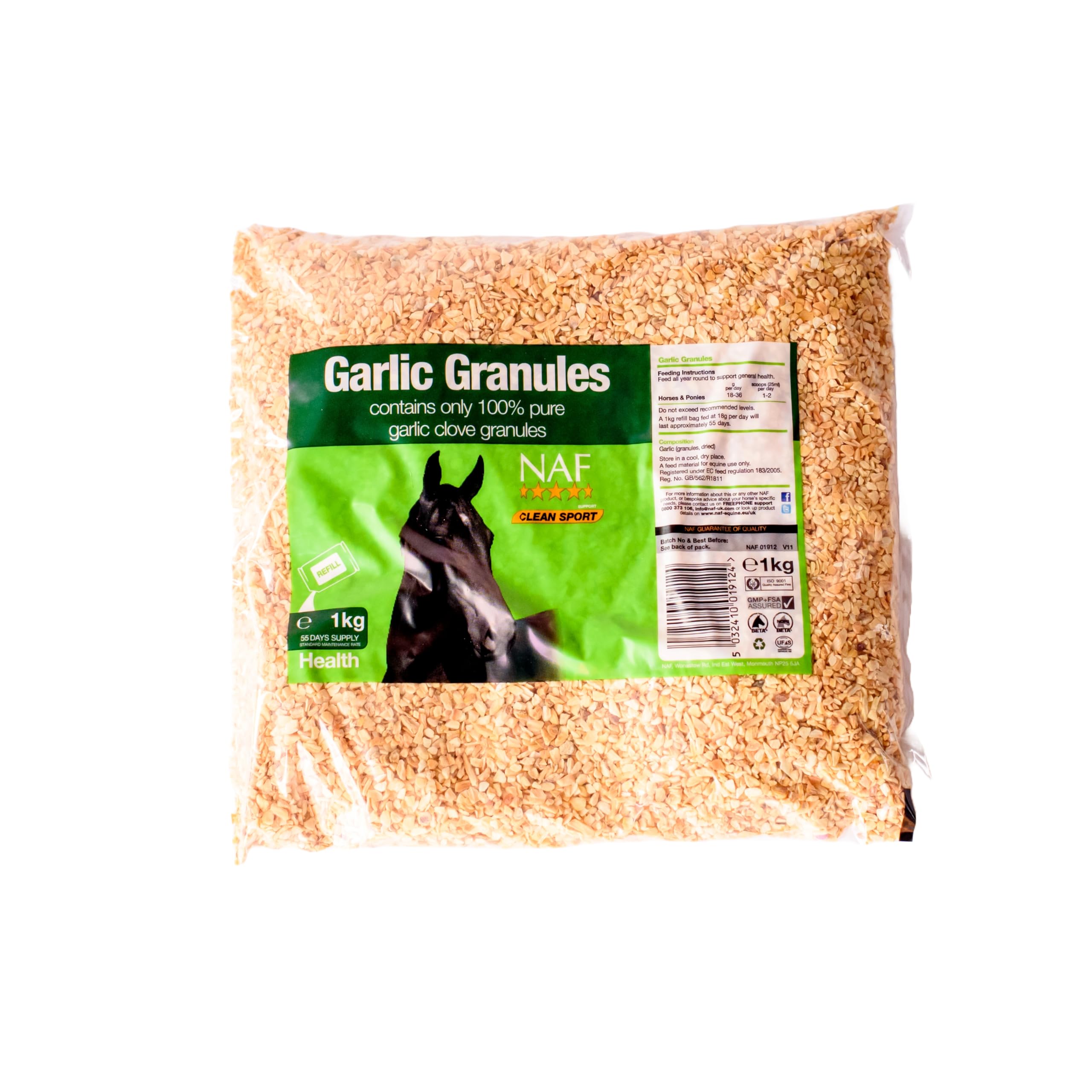 NAF Garlic Granules Refill 1kg – 100% Pure Garlic Supplement for Horses – Suppor