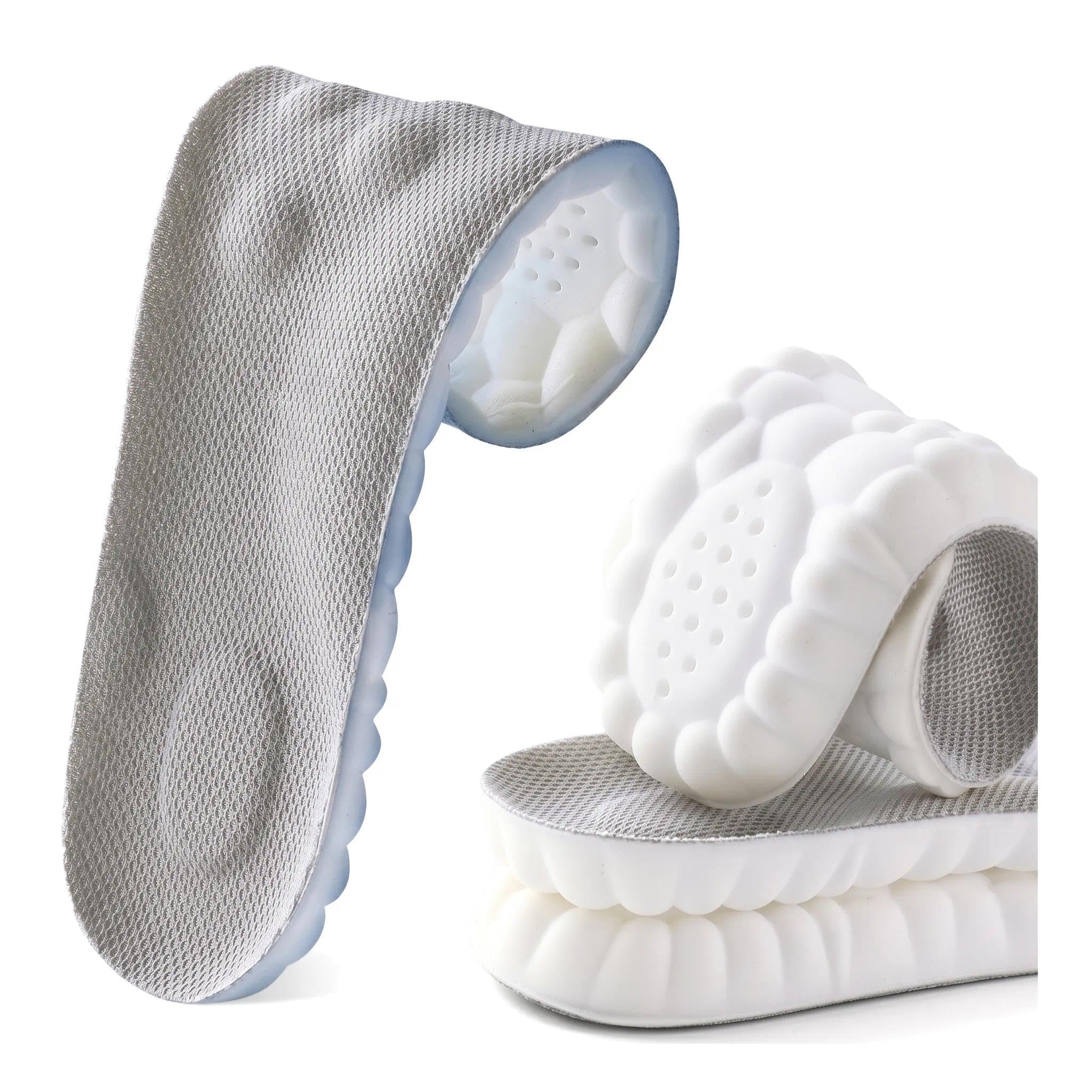 4D memory foam insoles soft and comfortable shock absorbing insoles with heel pa