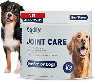 Dog Joint Supplements for Senior Dogs Glucosamine for Dogs & Chondroitin with Green Lipped Mussel & MSM Supports Stiff Joints, Mobility & Pain Relief for Dogs in Older Age