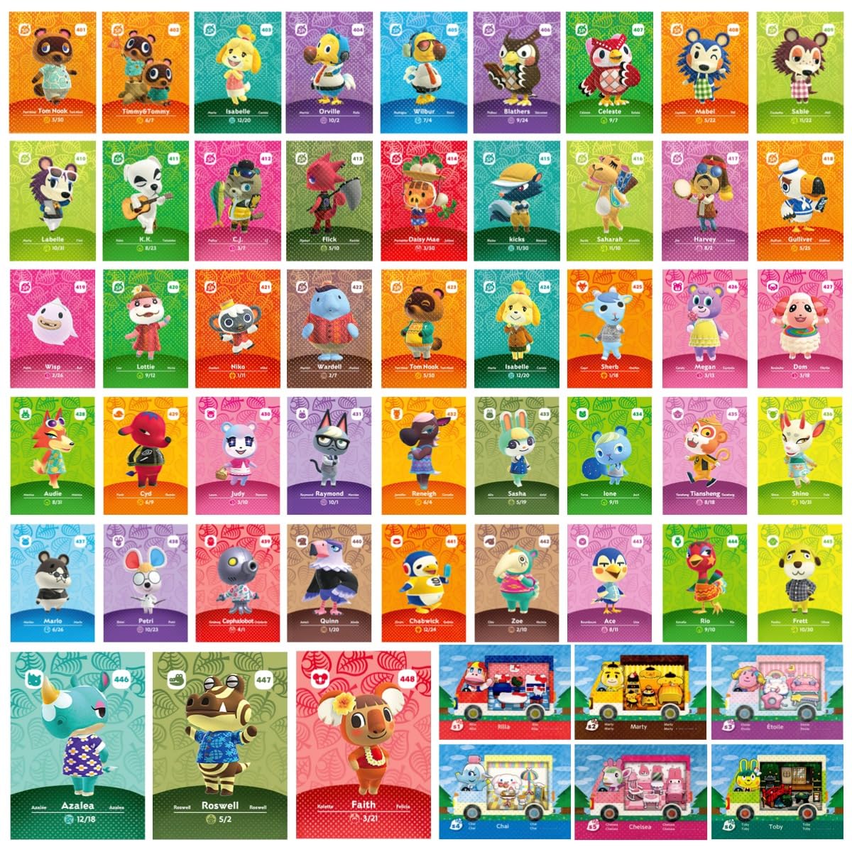 54Pcs NFC Animal Small Cards