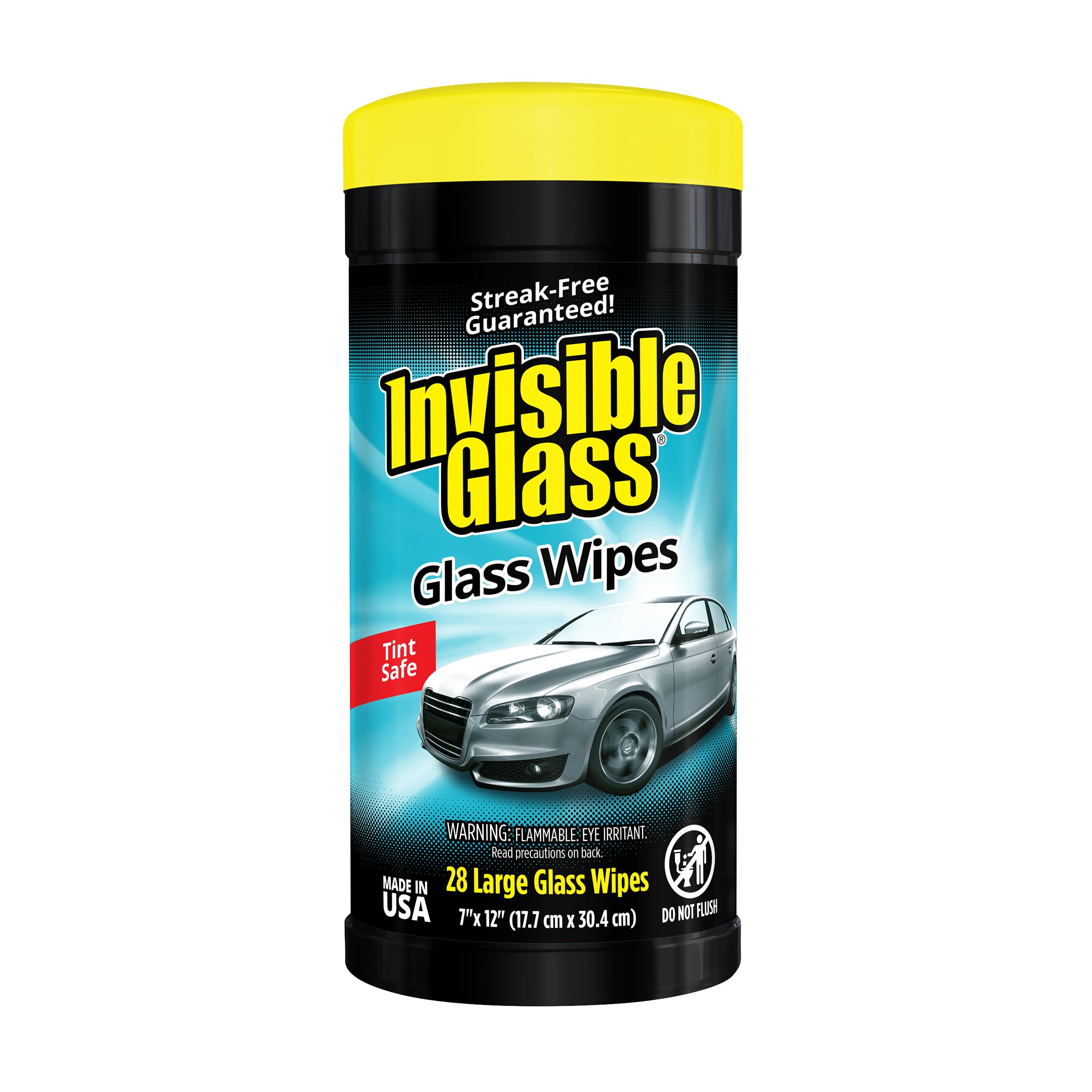 Invisible Glass Auto Glass Cleaning Wipes, 28 Count, 90166 | Large, lint-free an