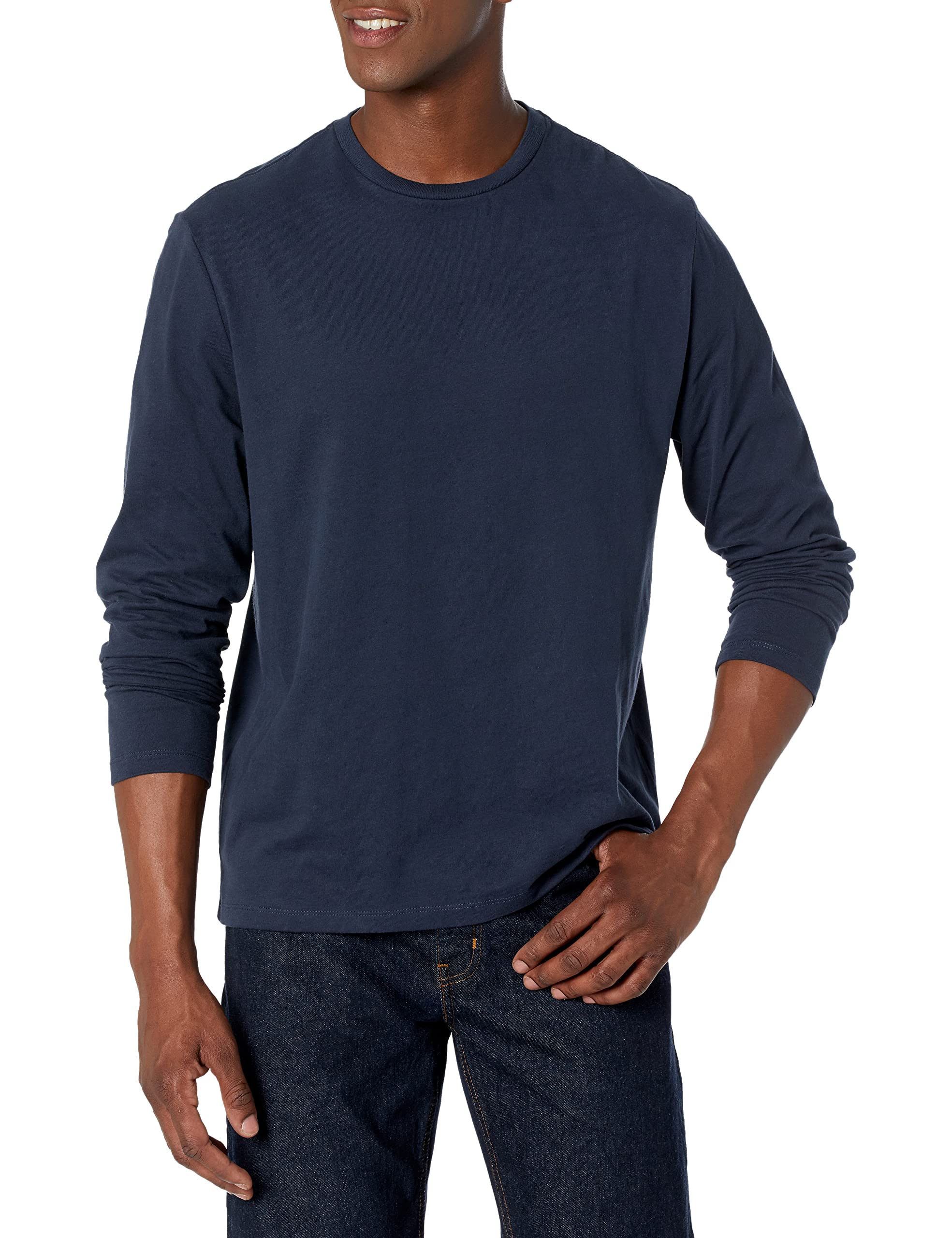 Amazon Essentials Men's Regular-Fit Crewneck Long-Sleeve T-Shirt, Casual Cotton 
