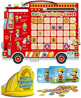 PUTSKA Potty Training Chart Toddler Boys, 35 Stickers, Crown, Firefighter