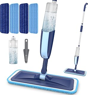 Spray Mop Mop with 4 Cloths | Mop with Spray Microfiber Mop Professional Floors for Home, Kitchen, Hardwood, Laminate, Wood, Ceramics, Tiles
