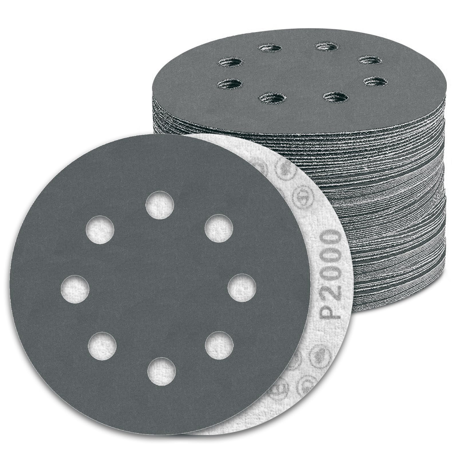 KONGMING 100 Pieces Sanding Disc 125 mm Grit 2000 Wet and Dry