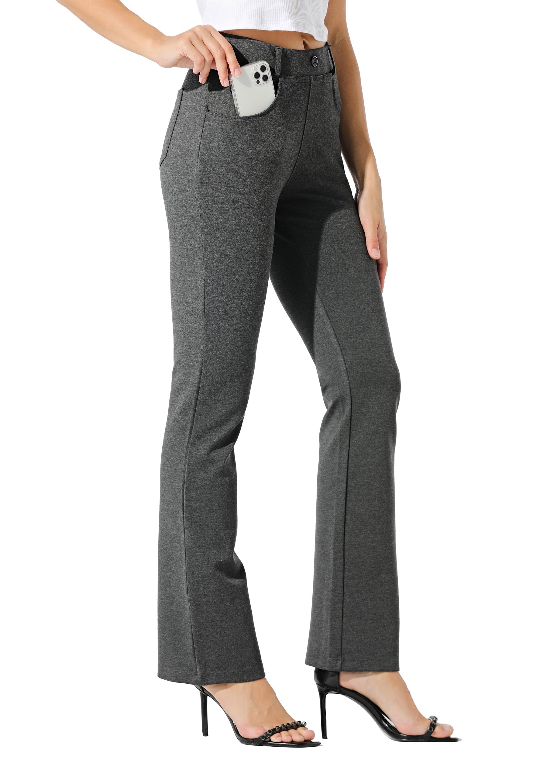 Willit Ladies Yoga Pants Work Trousers Stretch Casual Office Pants Petite/Regula