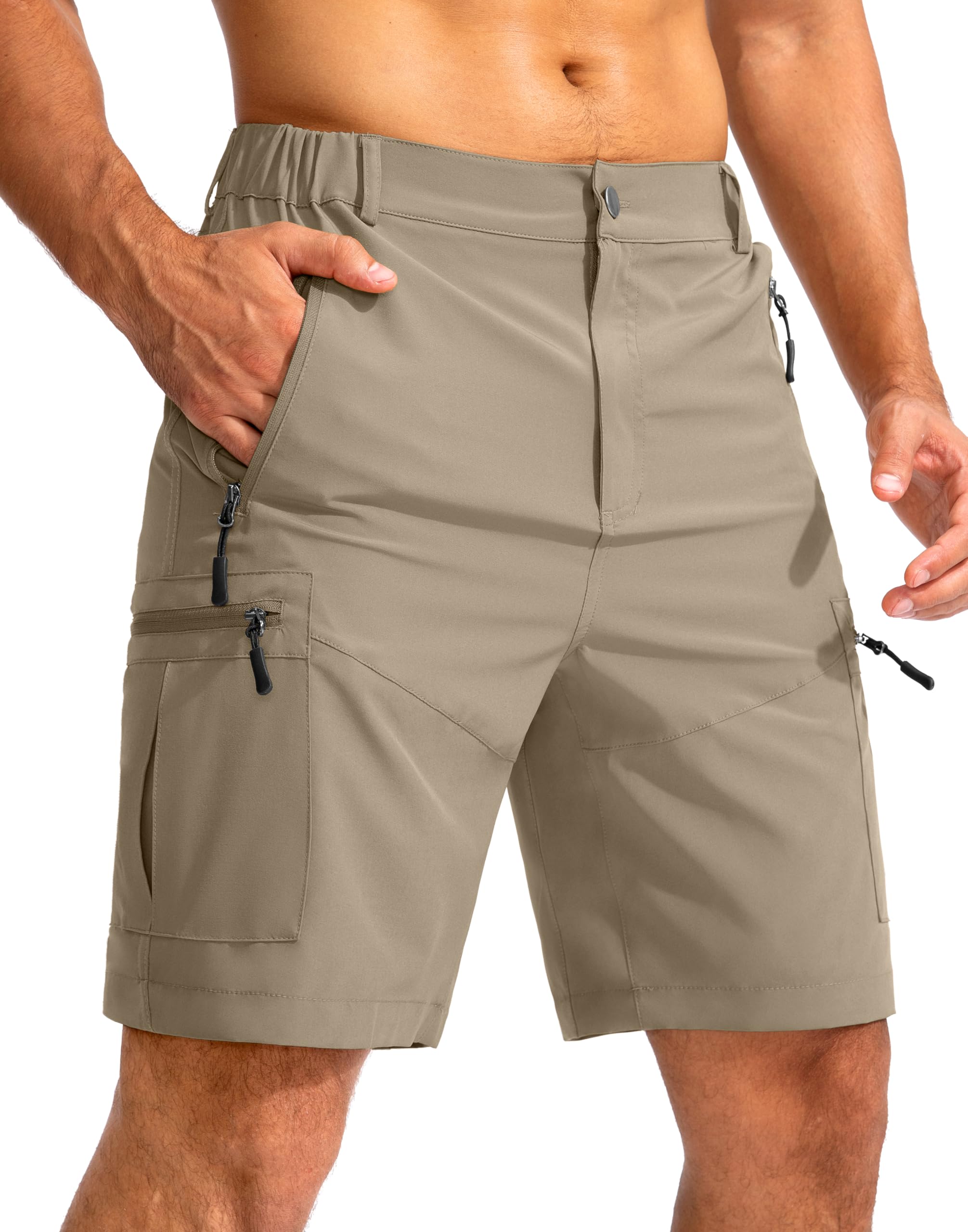 Pudolla Men's Hiking Cargo Shorts 9"/7"/11" Lightweight Outdoor Shorts for Men T