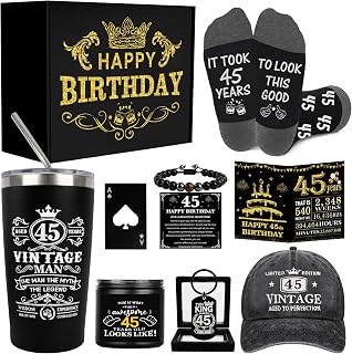 45th Birthday Gifts for Him Men Tumbler Set, Cool Gifts for 45 Year Old Man