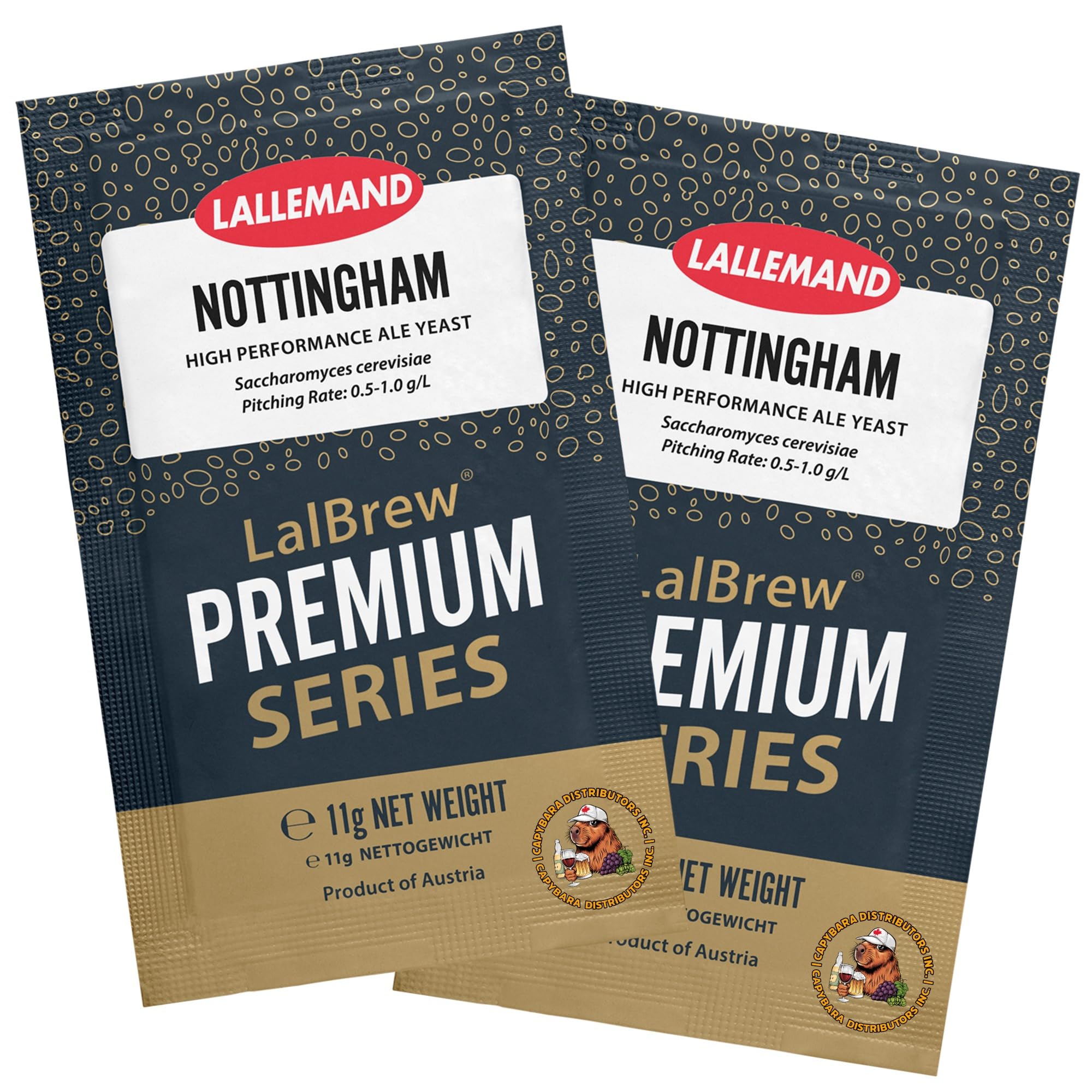LalBrew Nottingham Brewing Yeast (2 Pack) - Make Beer at Home - 11 g Sachets - S