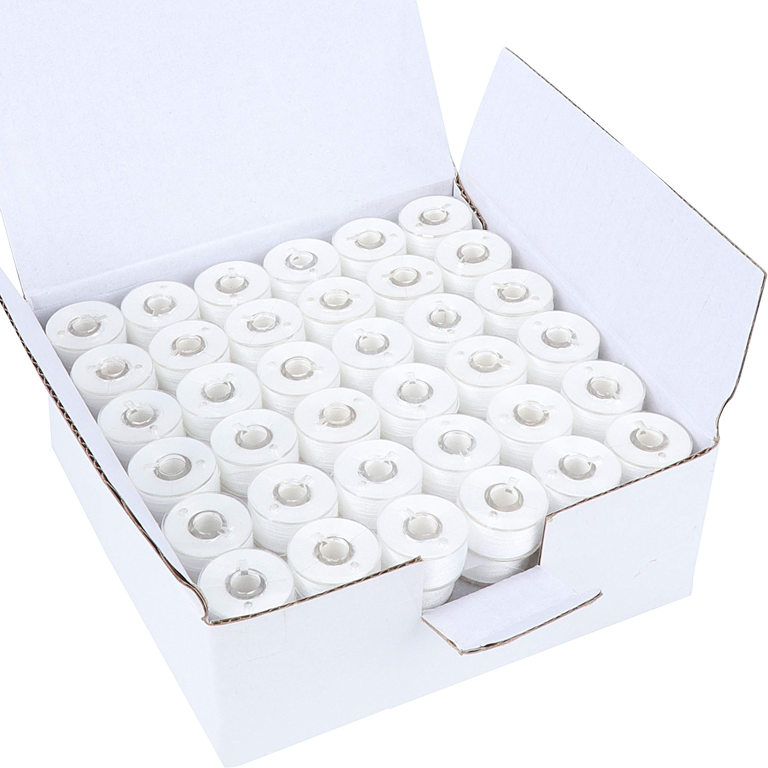 New brothread 144pcs Size A SA156 Prewound Bobbin Thread -White | 60S/2 (90 Weig
