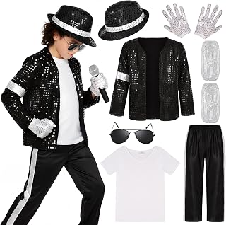 BAURGHOP Kids Dance Star Costume for Boys 80s 90s Pop Stage Outfits for Halloween