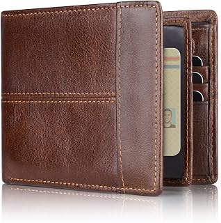 Swallowmall Wallet for Mens RFID Blocking Genuine Leather Bifold Wallets