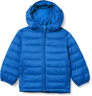 Amazon Essentials Boys' Lightweight Packable Water-Resistant Hooded Down Jacket