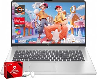 HP 17 Inch FHD Laptop Computer for Business & Students 32GB RAM 1TB SSD | AMD R5 7430U Processor, 17.3 inch FHD IPS Display, Windows 11 Pro, Copilot AI Key, Fast Charging, Wi-Fi 6