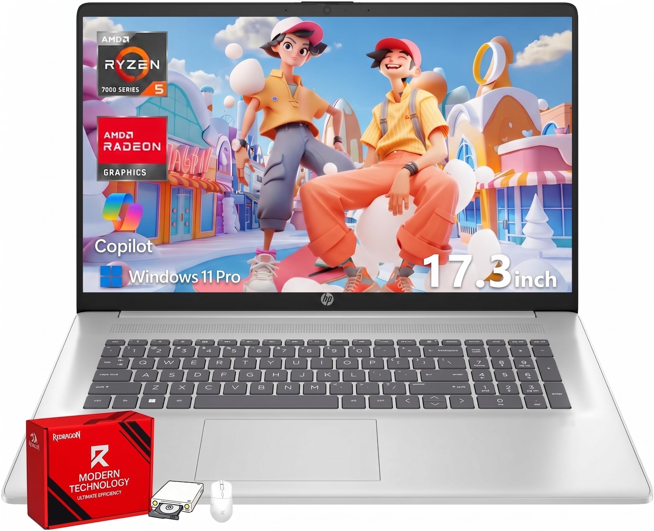 HP 17 Inch FHD Laptop Computer for Business & Students 32GB RAM 1TB SSD | AMD R5