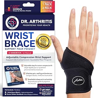 Doctor Developed Premium Copper Lined Wrist Support/Wrist Brace/Hand Support/Strap [single] & Doctor Handbook— Relieve Wrist Injuries, Arthritis, Sprains (Wrist Brace - Medium)