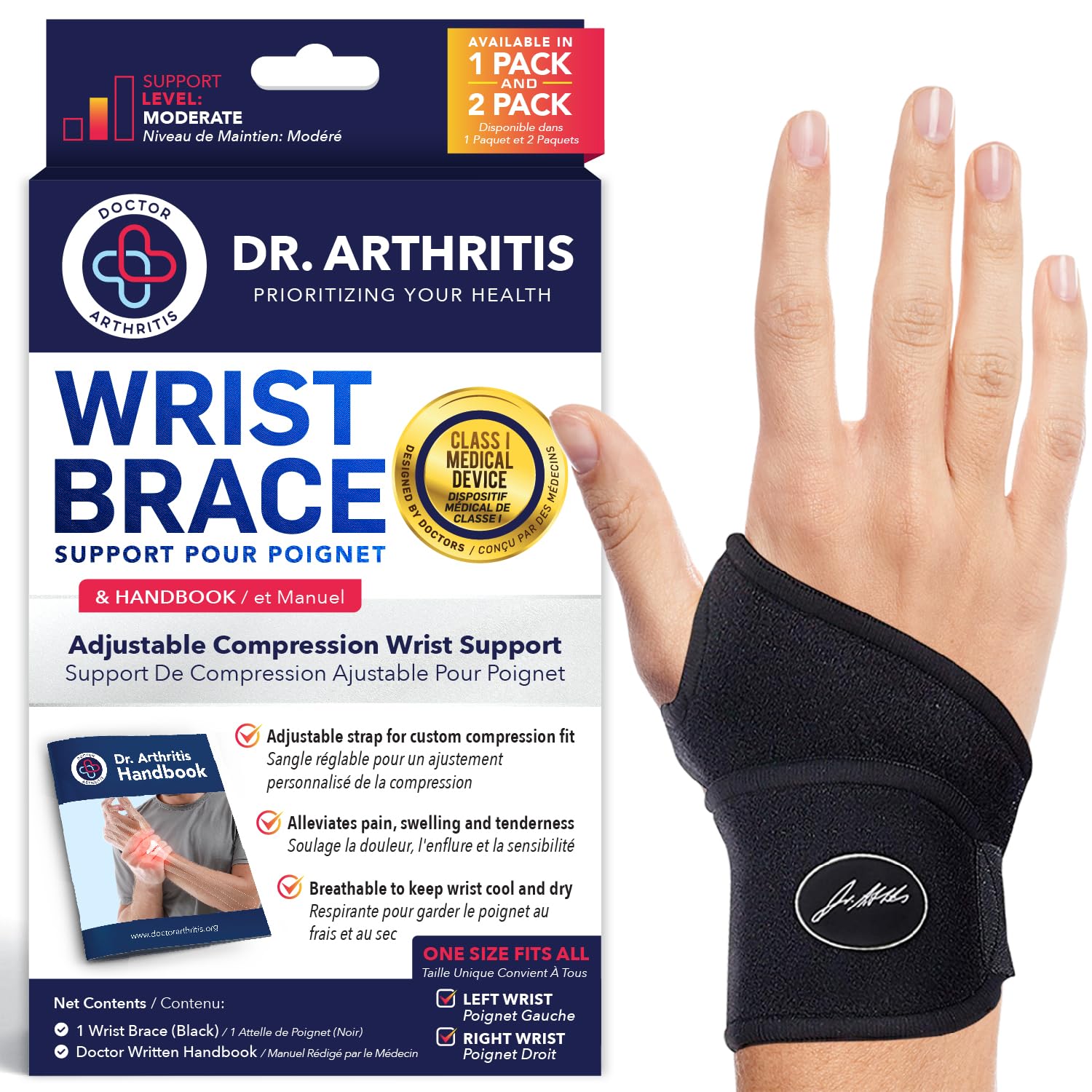 Doctor Developed Premium Copper Lined Wrist Support/Wrist Brace/Hand Support/Str