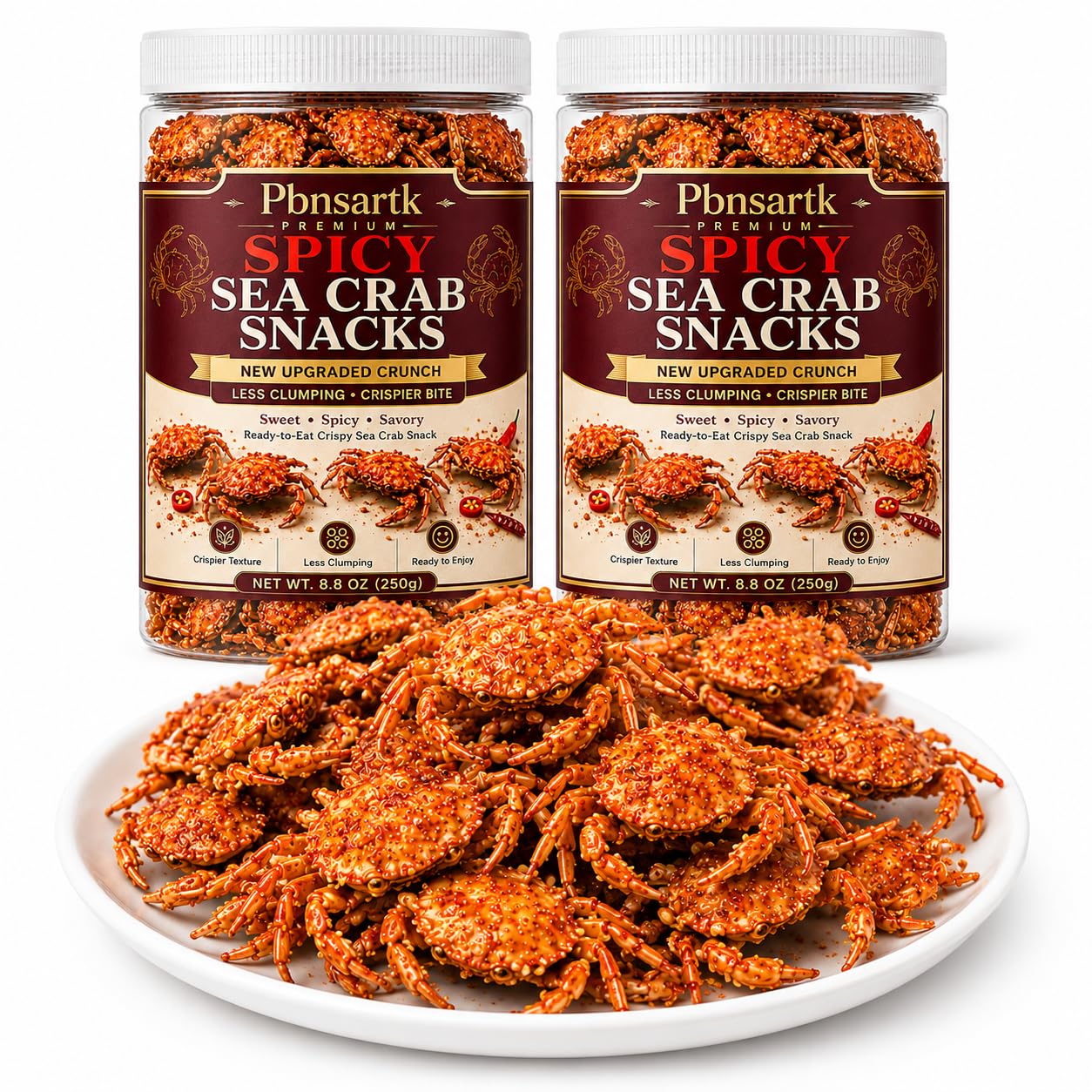 Crunchy Crab Snack, Spicy Sea Crab Snacks, Sweet & Spicy Ready-to-Eat Crispy Bab
