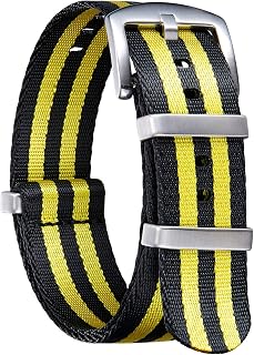 BINLUN Nylon Watch Straps Thick Multicolor High Quality Watch Strap with Black/Silver Stainless Steel Buckle for Men Women 18mm 20mm 22mm 24mm (New Version)