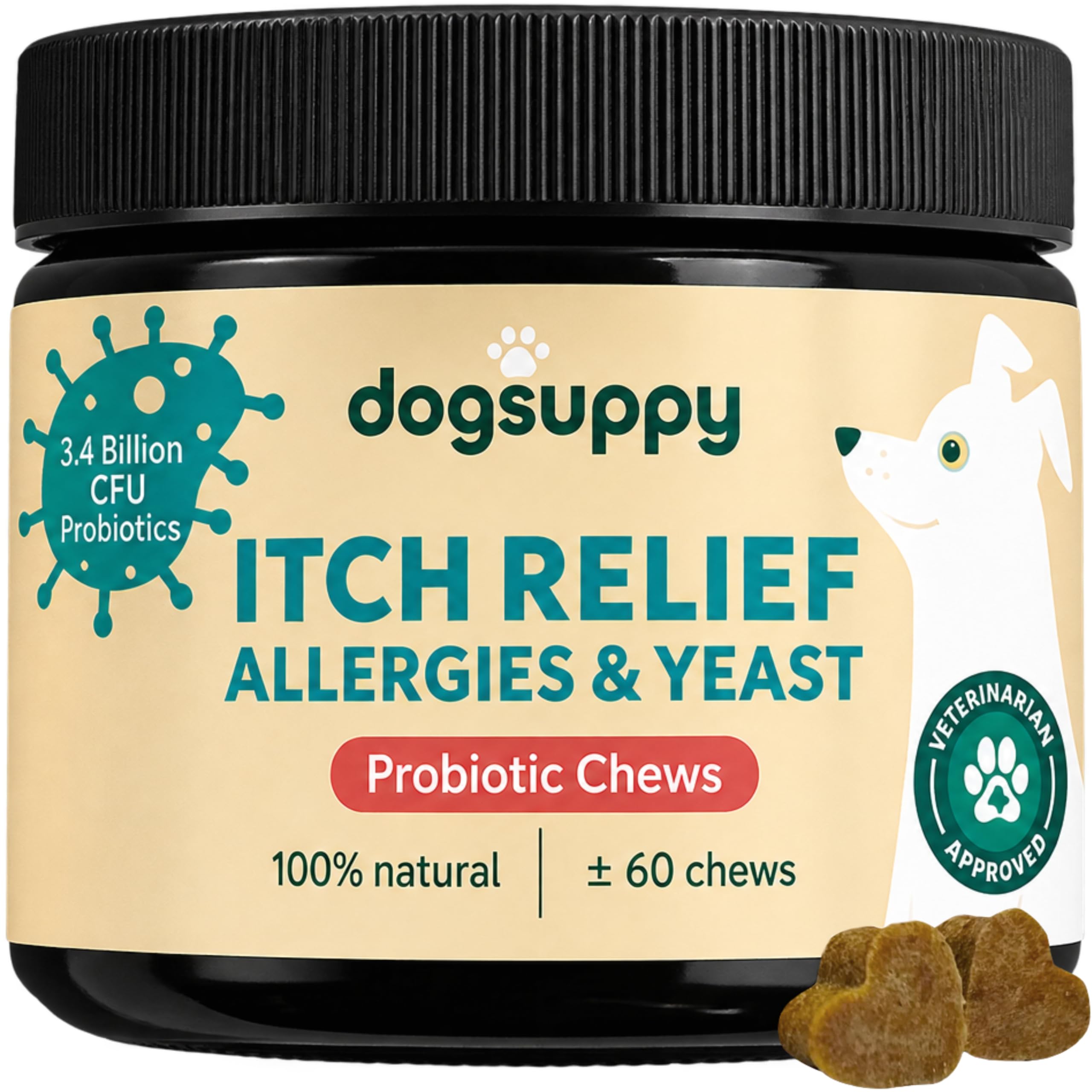 Itch Relief for Dogs - Allergies, Yeast, Paw Licking, Ears & Skin Support