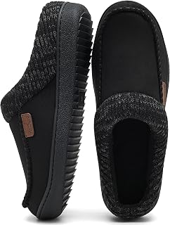 Men's Moccasin Slippers Clogs - House Slippers for Men with Arch Support and Memory Foam Insole, Indoor Outdoor Comfortable House Shoes