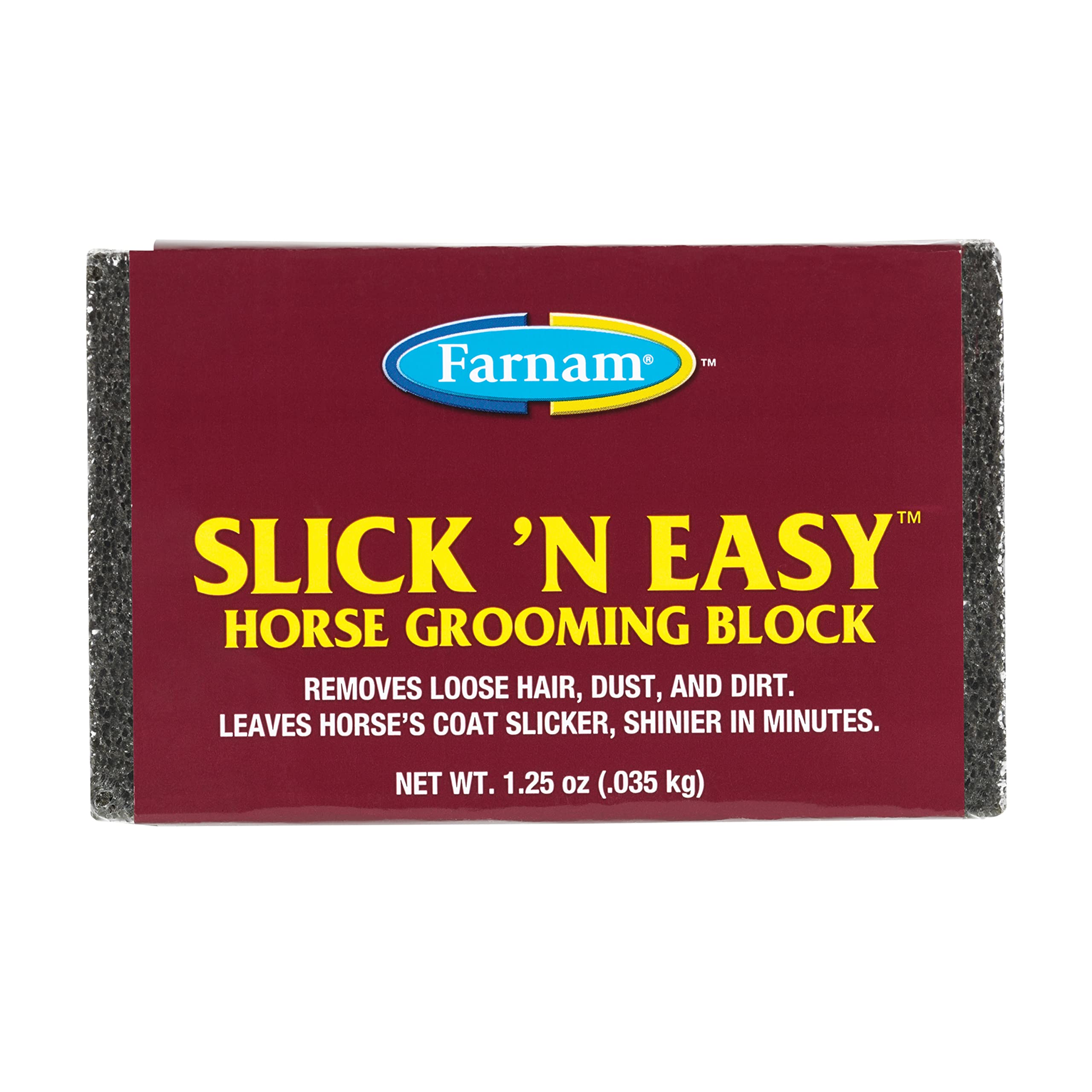 Farnam Slick 'N Easy Horse Grooming Block | Removes loose Hair, Dust, and Dirt,L