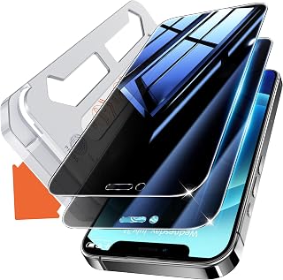 Tentoki Privacy Screen Protector for iPhone 12 / iPhone 12 Pro (6.1 Inches) [2 Pieces] Tempered Glass – Easy Installation, Full Coverage Glass Film, Anti-Spy, Anti-Scratch, 9H Hardness