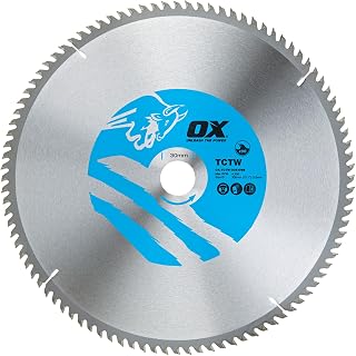 OX TCT Wood Cutting Circular Saw Blade 305/30mm, 96 Teeth ATB | Tough ATB tooth configuration, Reamed Bore for Precision Fit to Spindle, Embedded Tungsten Tip Supplied with Reducing Rings