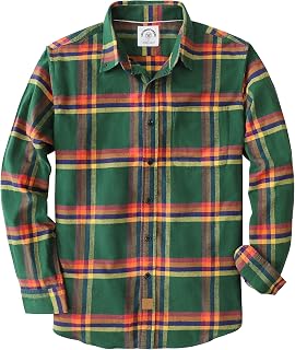 Dubinik® 6 oz Flannel Shirt for Men Cotton Casual Long Sleeve Button Down
