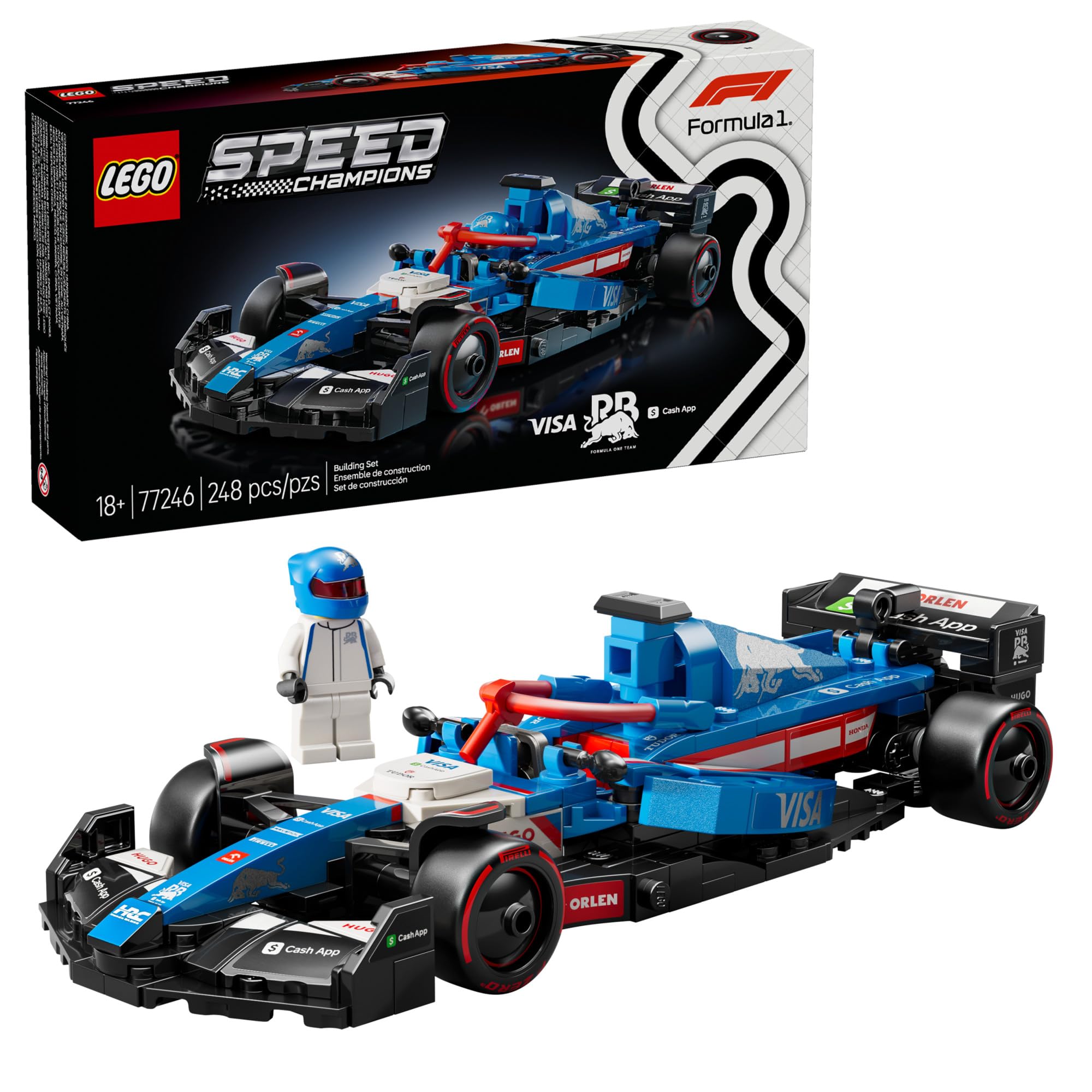 LEGO Speed Champions Visa Cash App RB VCARB 01 F1 Race Car Model Kits - Building