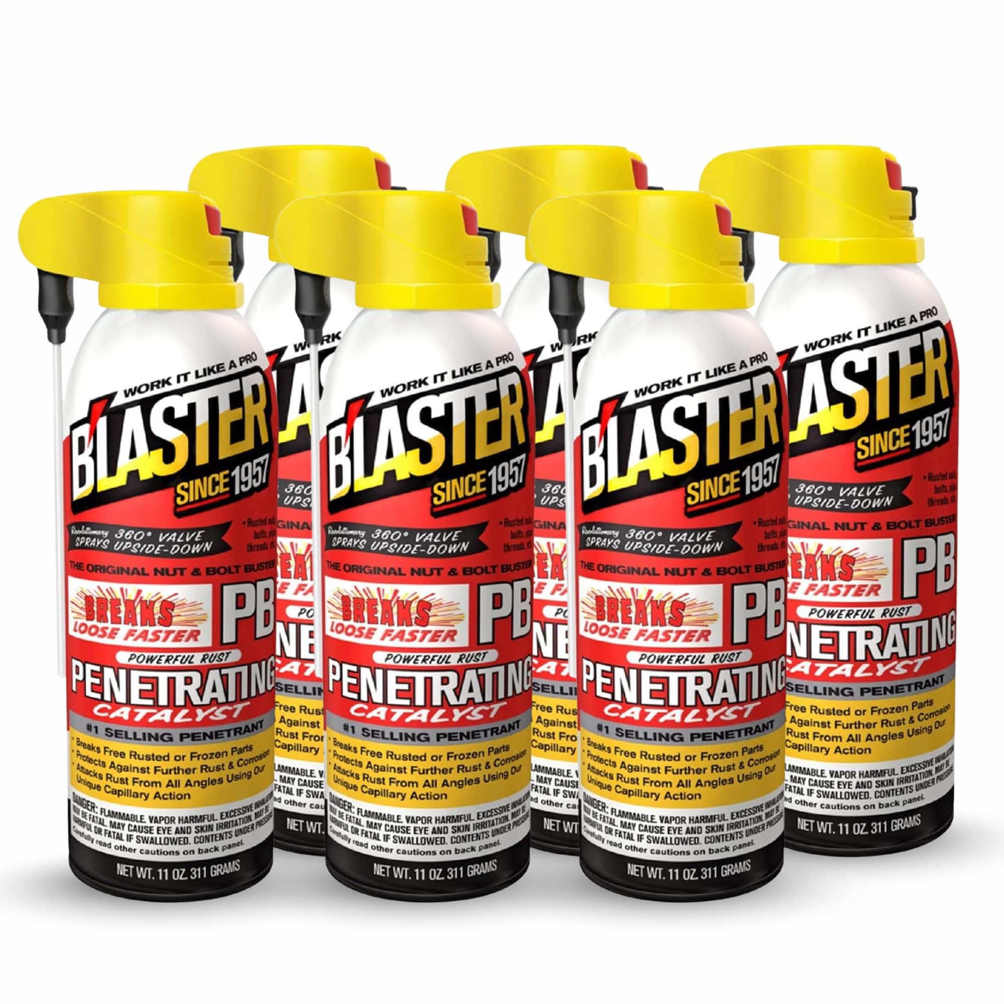 PB Blaster Penetrating Oil Spray, 11 oz Aerosol Cans (6-Pack) – Rust Remover & B